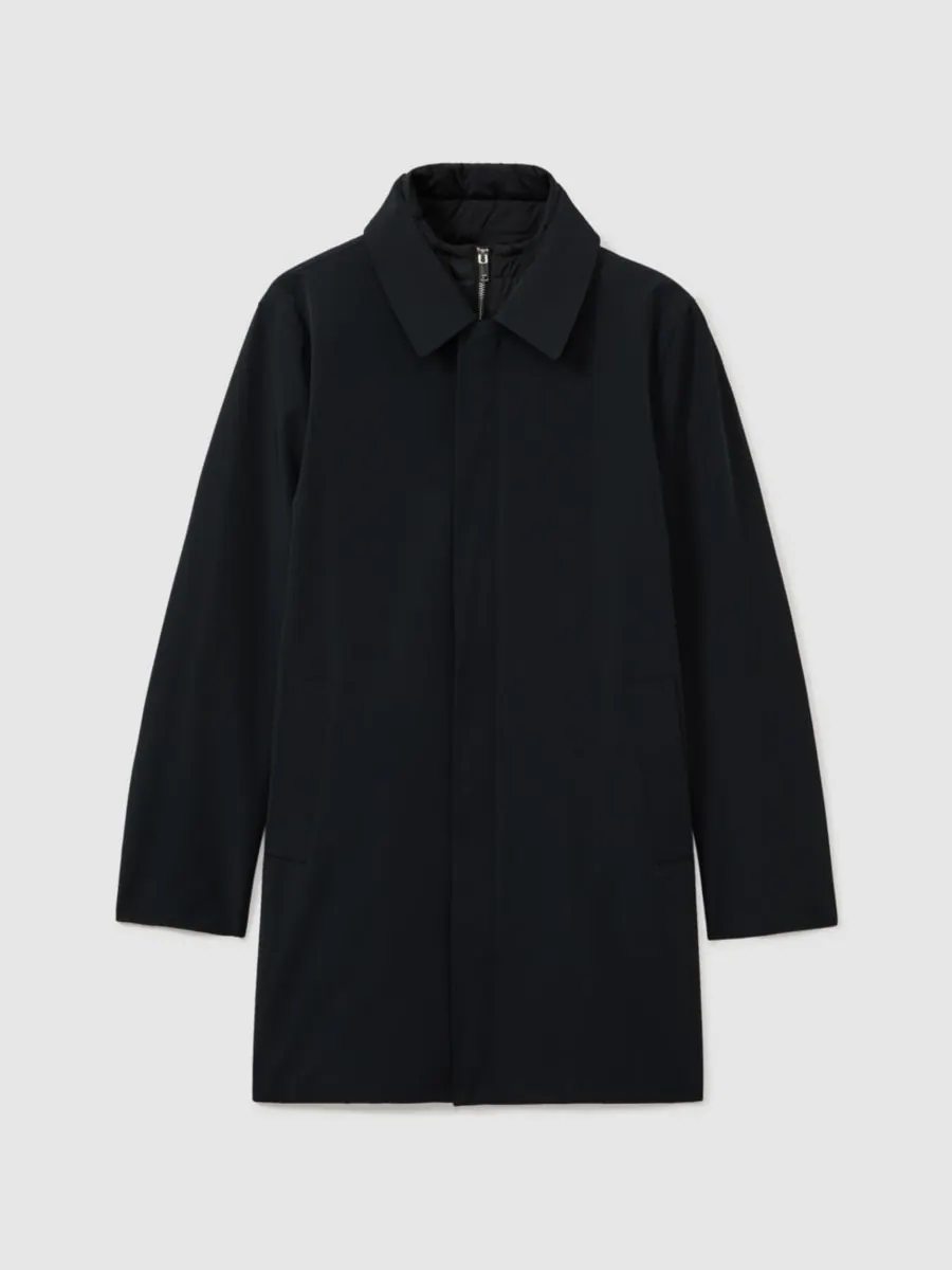Мужское гибридное пальто со съемным воротником-стойкой REISS — изображение 2 из 6, темно-синий
