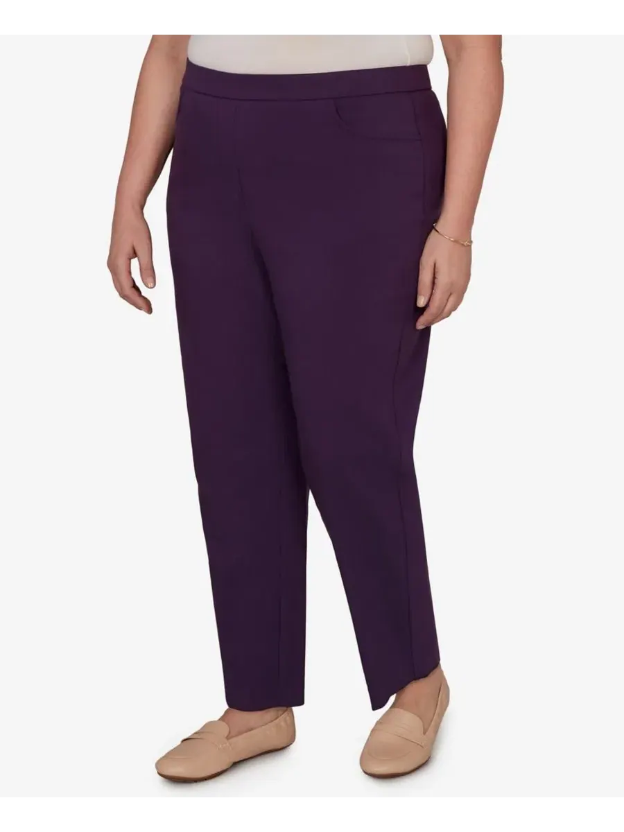 Брюки с заниженной талией Allure Stretch Alfred Dunner — изображение 2 из 5, сливавый