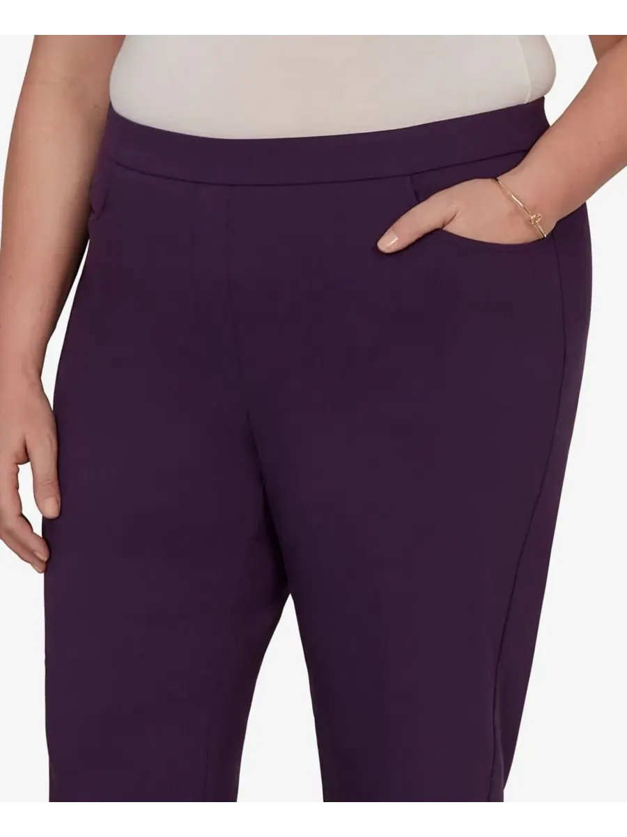 Брюки с заниженной талией Allure Stretch Alfred Dunner — изображение 4 из 5, сливавый