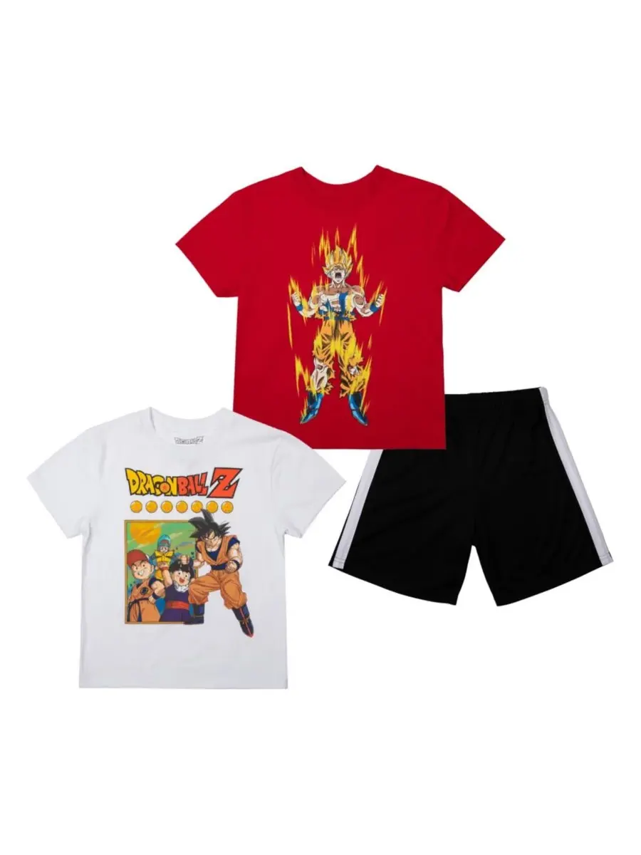 Детский комплект из 3 предметов (футболка и сетчатые шорты, размер XXL) Dragon Ball Z — мульти