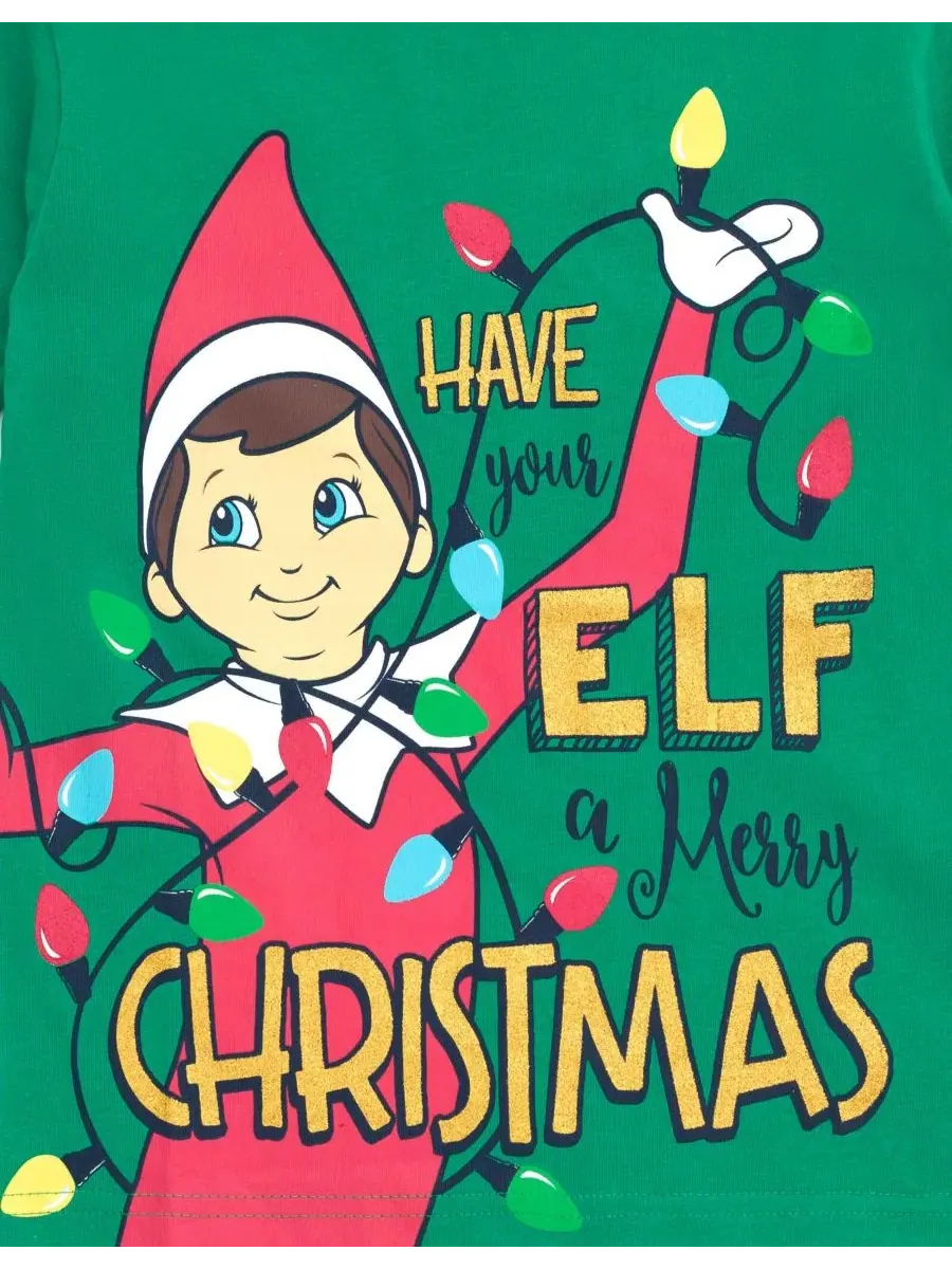 Набор из двух рождественских футболок для маленьких мальчиков Elf On The Shelf — изображение 3 из 7, красный/зеленый