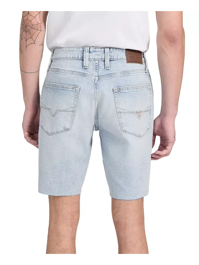 Мужские шорты из стрейч-денима Wyatt Regular-Fit GUESS — изображение 4 из 4, индиго