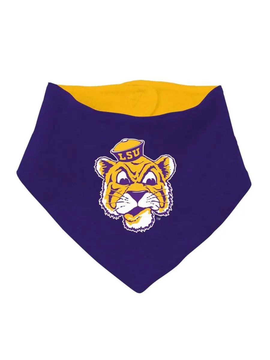 Комплект из 3 предметов: боди, слюнявчик и пинетки с принтом LSU Tigers Mitchell & Ness — изображение 3 из 4, фиолетовый