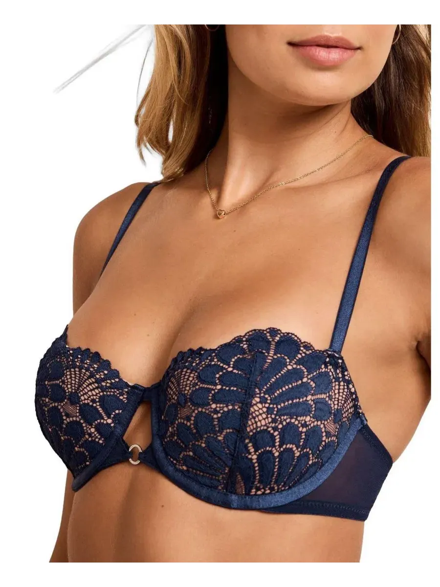 Бюстгальтер-балконет с контурной чашкой Albanne Contour Balconette Bra Adore Me — изображение 2 из 4, синий
