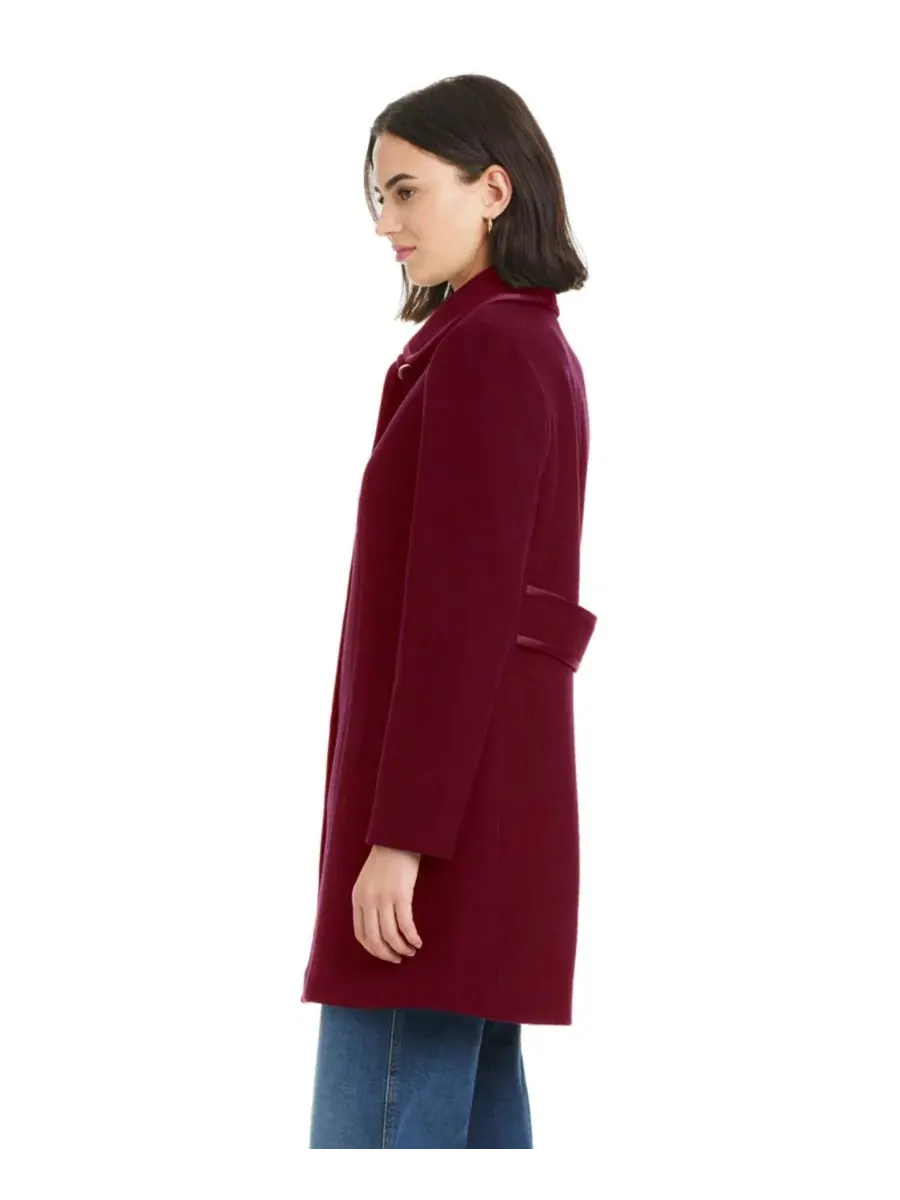 Пальто однобортное с атласной отделкой воротника Kate Spade New York, Rhubarb Jam — изображение 3 из 5