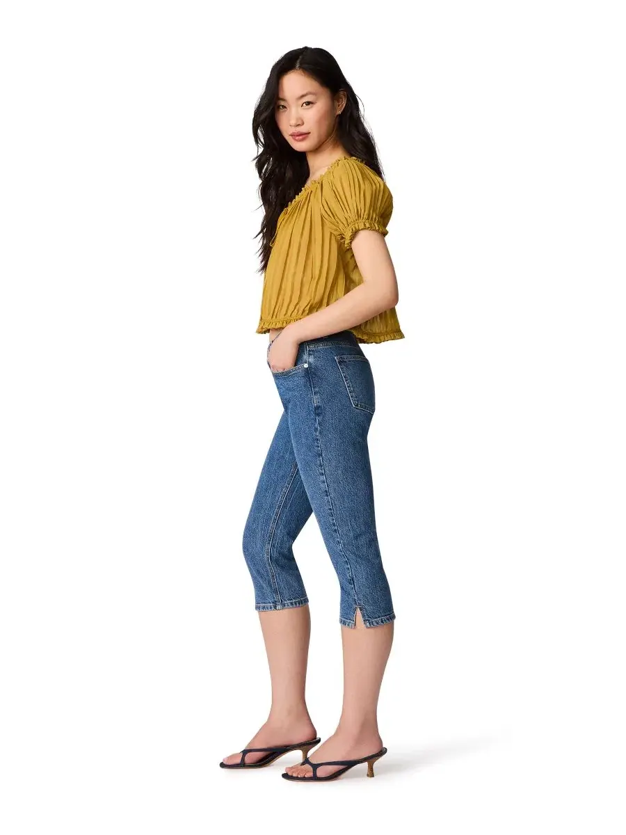 Капри из денима с заниженной посадкой, модель Devan Steve Madden — изображение 3 из 5, джинсовый синий синий