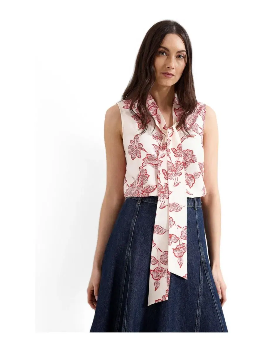 Блузка с завязками на шее Junie Tie Neck Sleeveless Blouse Phase Eight