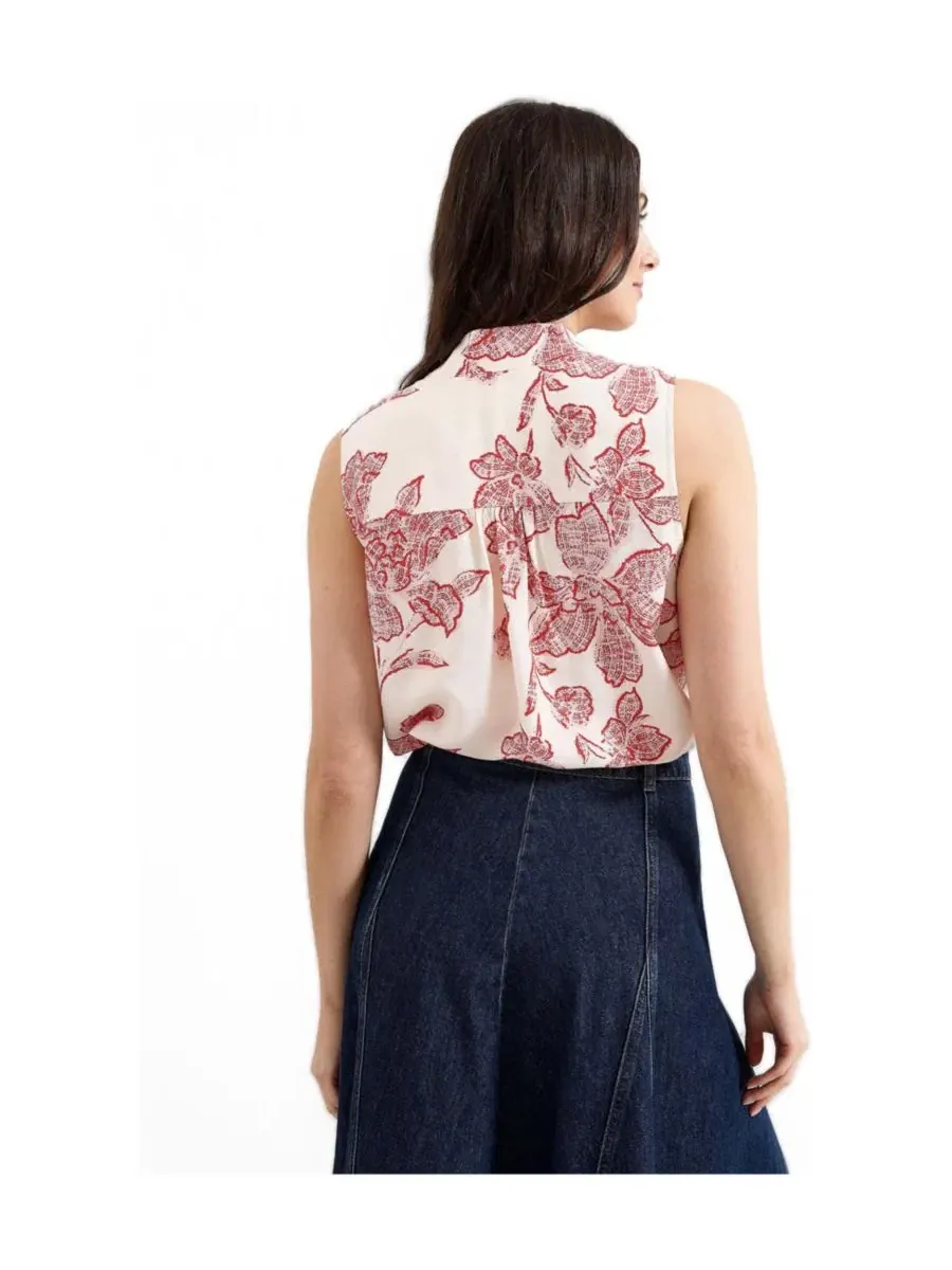 Блузка с завязками на шее Junie Tie Neck Sleeveless Blouse Phase Eight — изображение 3 из 8, красный
