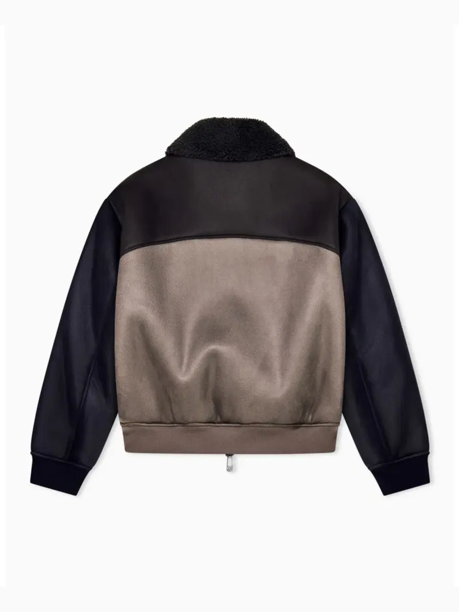 Бомбер с воротником-шерпой и цветовым блоком Crossover A|X Armani Exchange — изображение 2 из 4, глубокий темно-синий