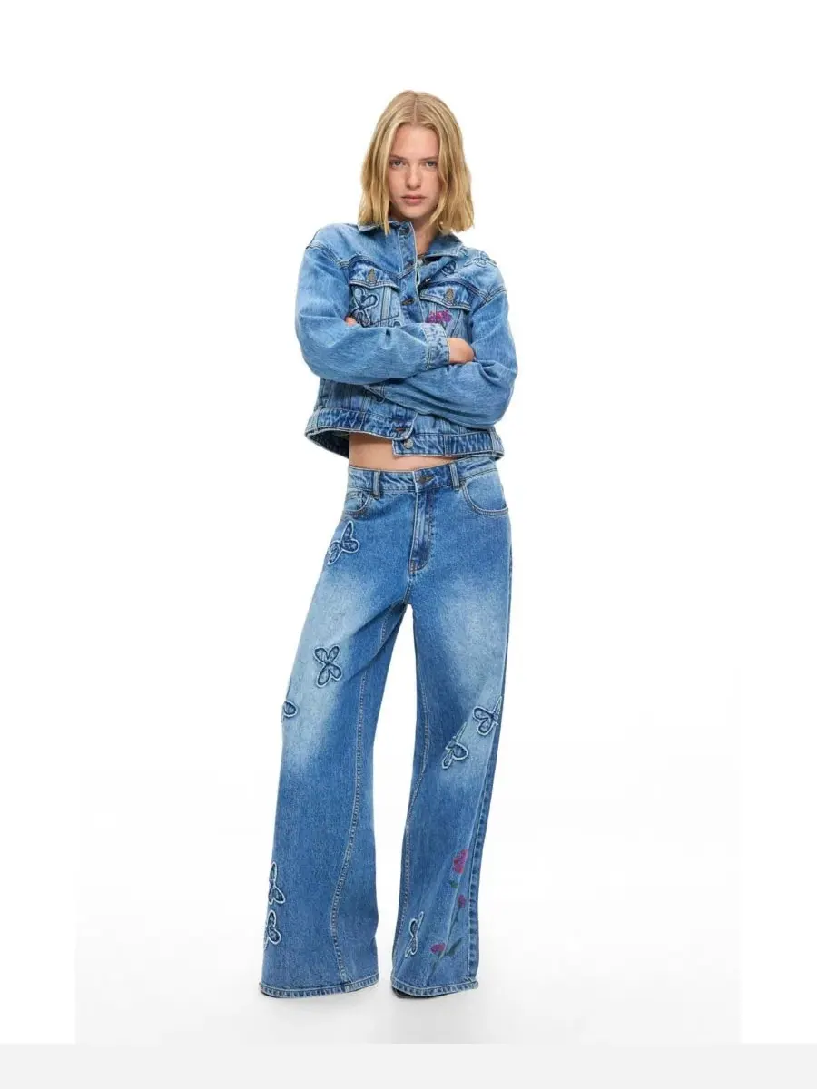 Джинсы свободного кроя с принтом бабочек Desigual