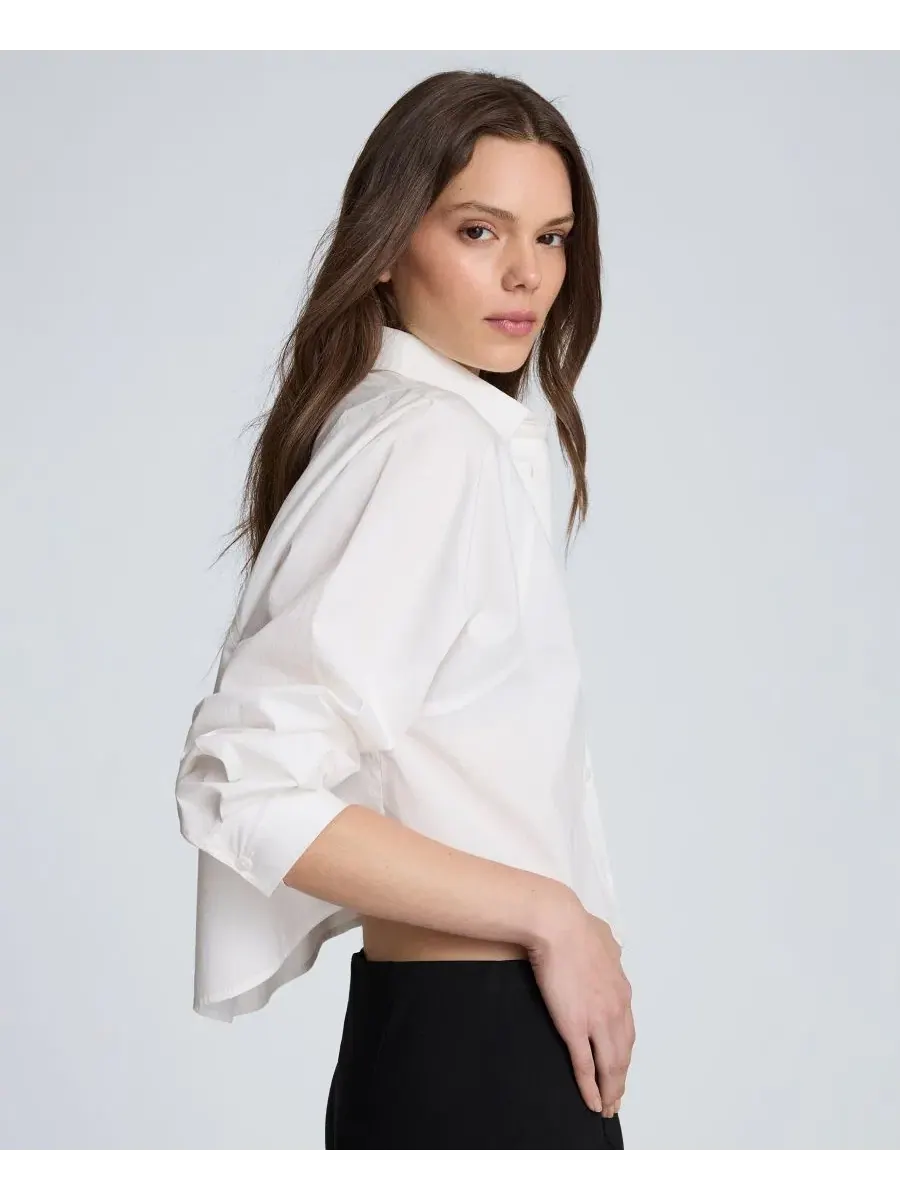 Женская рубашка с длинным рукавом, кроп Kenneth Cole — изображение 3 из 7, белый