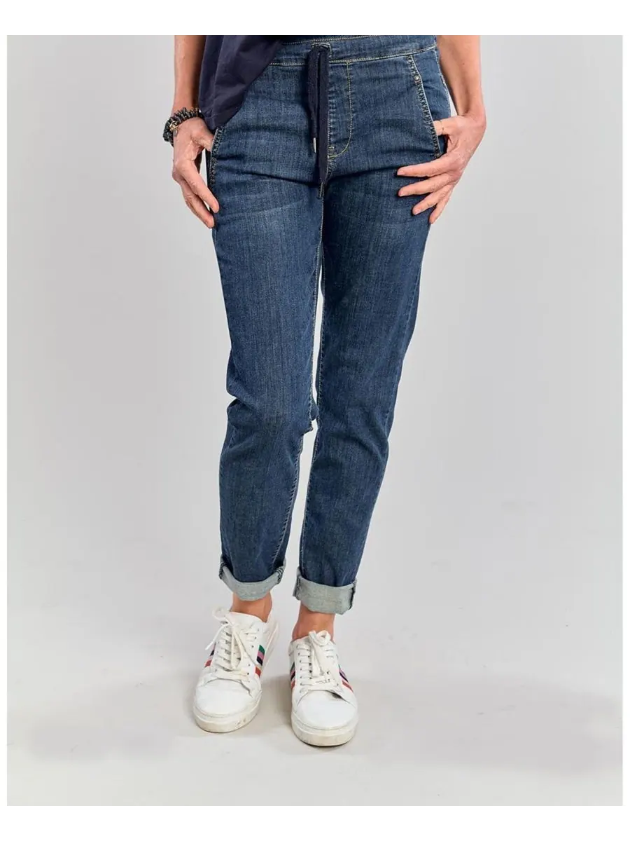 Женские джинсы Iconic Stretch Jeans из эластичного денима Alembika — изображение 2 из 7, джинсовый синий