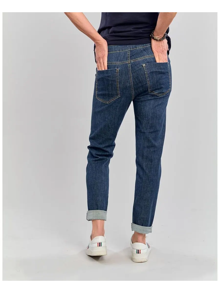 Женские джинсы Iconic Stretch Jeans из эластичного денима Alembika — изображение 4 из 7, джинсовый синий
