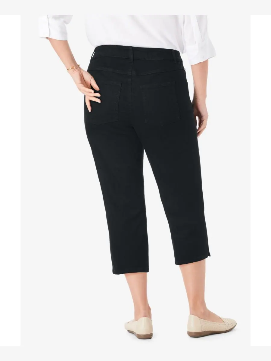 Женские джинсы-капри Within Stretch Denim с пятью карманами Woman Within — изображение 2 из 3, черный