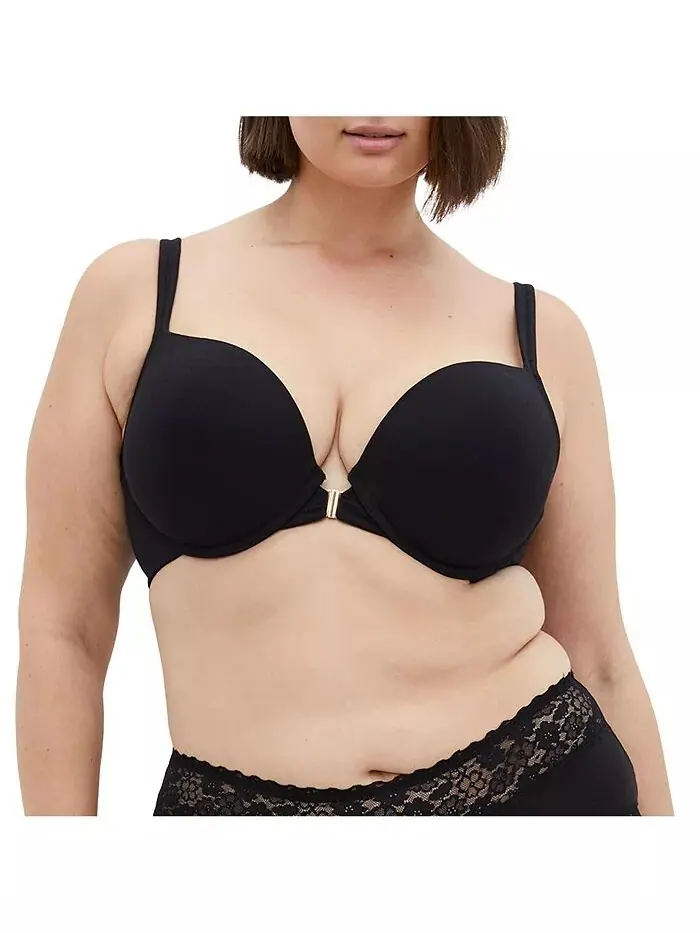 Бюстгальтер Plus Size Smooth & Chic Front Close из хлопка Push Up CITY CHIC