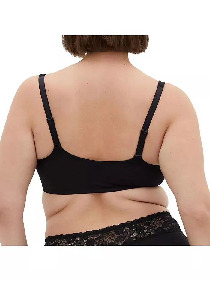 Бюстгальтер Plus Size Smooth & Chic Front Close из хлопка Push Up CITY CHIC — изображение 2 из 5, черный