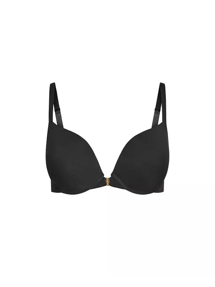 Бюстгальтер Plus Size Smooth & Chic Front Close из хлопка Push Up CITY CHIC — изображение 4 из 5, черный