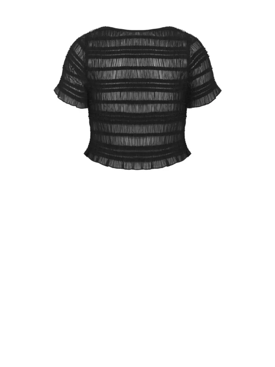 Блуза с завязками и рюшами Emelia CITY CHIC — изображение 5 из 5, черный