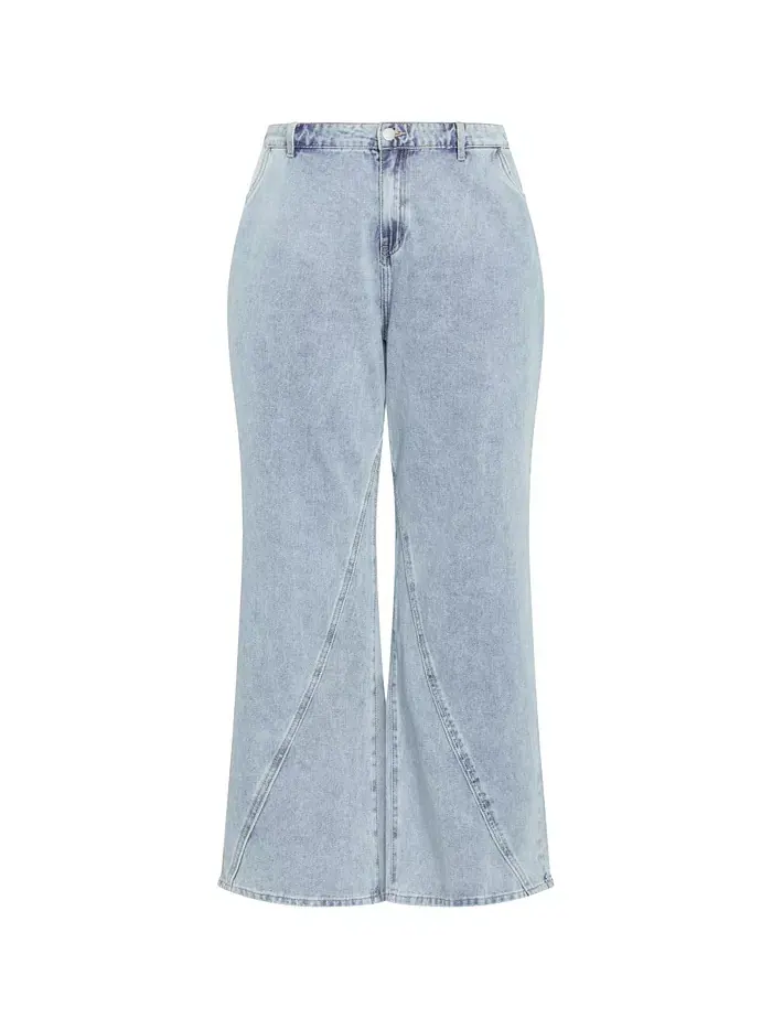 Джинсы Harley Kyla Wide Leg Plus Size CITY CHIC — изображение 3 из 5, светлая стирка