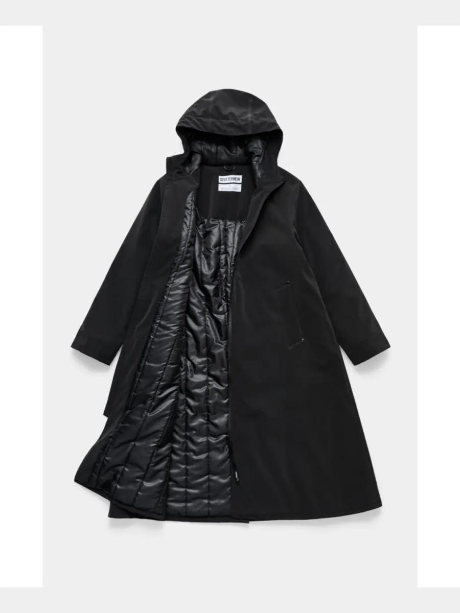 Женское длинное матовое зимнее пальто Mosebacke Stutterheim — изображение 5 из 6, черный
