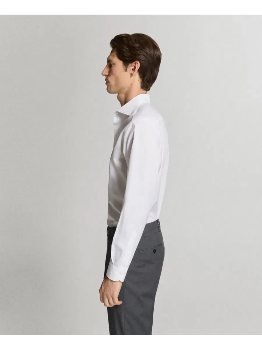 Мужская рубашка классическая Cotton Regular Fit MANGO — изображение 4 из 7, белый