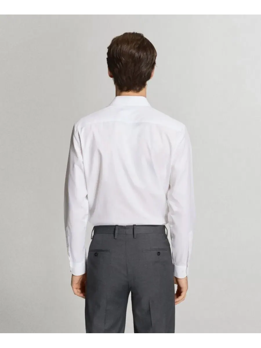 Мужская рубашка классическая Cotton Regular Fit MANGO — изображение 6 из 7, белый