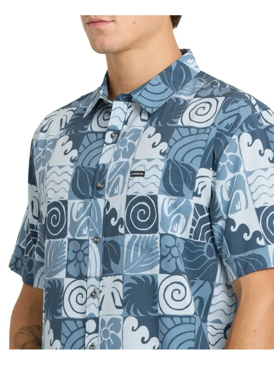 Рубашка с коротким рукавом с геометрическим принтом Quiksilver, Quiet Harbor — изображение 4 из 5