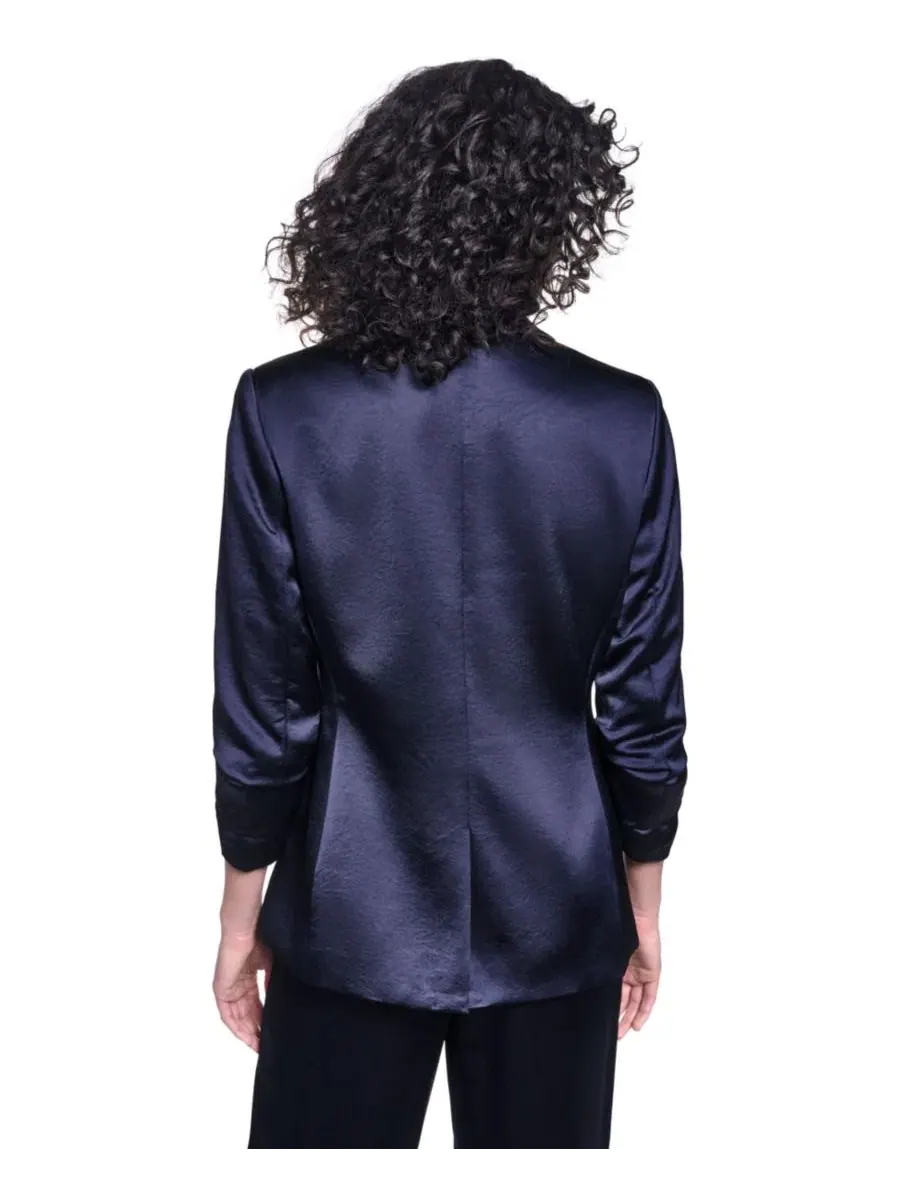 Жакет с воротником и одним пуговицей, с рукавом 3/4, модель Satin 3/4-Sleeve Collared One-button — изображение 2 из 13