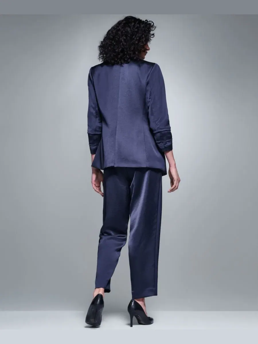 Жакет с воротником и одним пуговицей, с рукавом 3/4, модель Satin 3/4-Sleeve Collared One-button — изображение 12 из 13