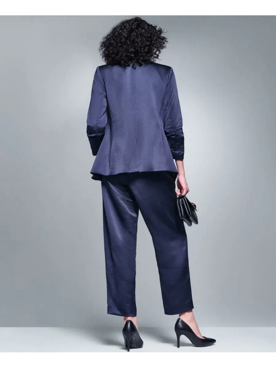 Жакет с воротником и одним пуговицей, с рукавом 3/4, модель Satin 3/4-Sleeve Collared One-button — изображение 13 из 13