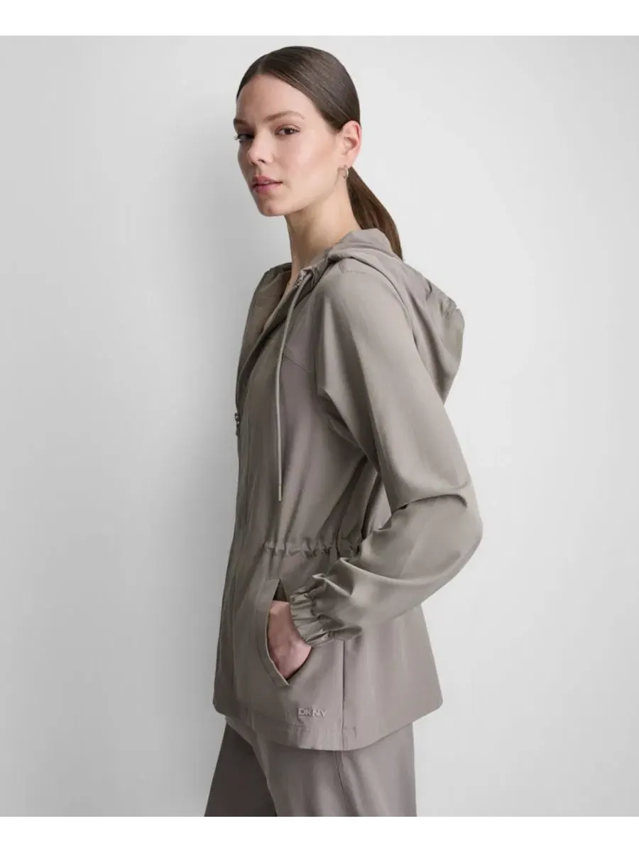 Женская куртка-anorak с капюшоном, на молнии DKNY Sport — изображение 3 из 4, грибной