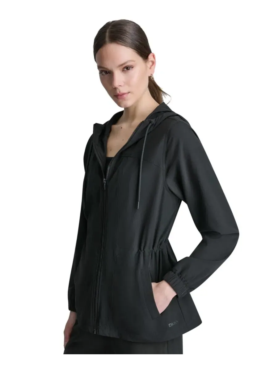 Женская куртка-anorak с капюшоном DKNY Sport — изображение 3 из 8, черный