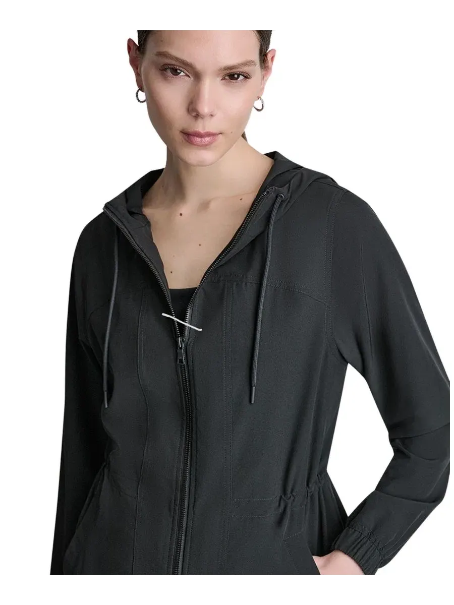 Женская куртка-anorak с капюшоном DKNY Sport — изображение 4 из 8, черный