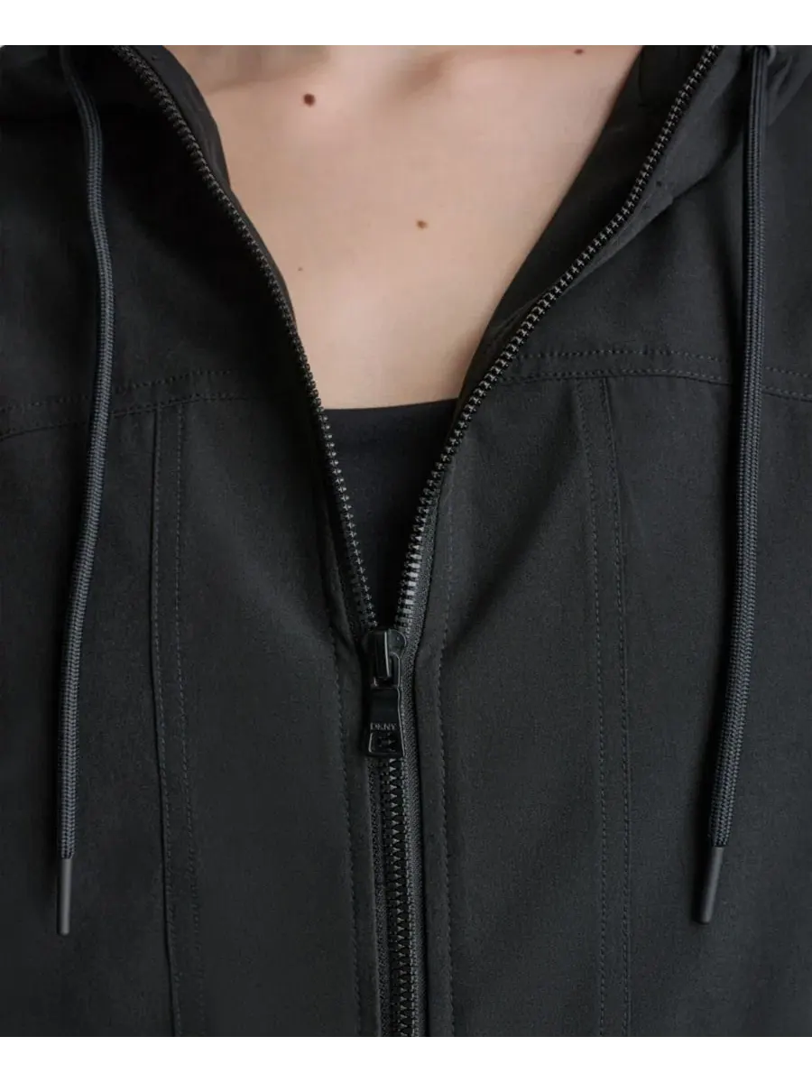 Женская куртка-anorak с капюшоном DKNY Sport — изображение 6 из 8, черный