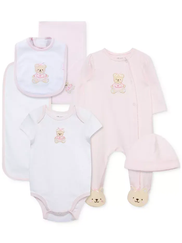Подарочный набор для девочек "Sweet Bear" из хлопка, 6 предметов Little Me