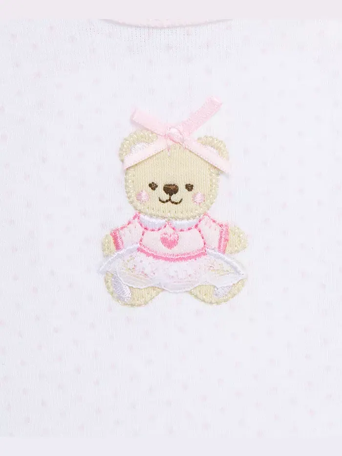 Подарочный набор для девочек "Sweet Bear" из хлопка, 6 предметов Little Me — изображение 6 из 7, розовый