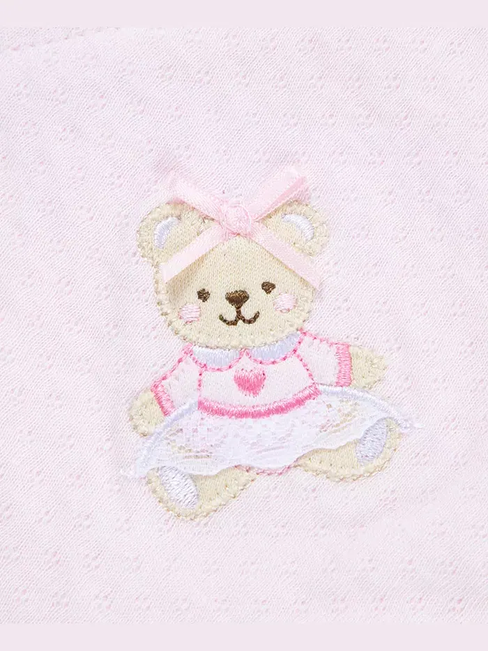 Подарочный набор для девочек "Sweet Bear" из хлопка, 6 предметов Little Me — изображение 7 из 7, розовый