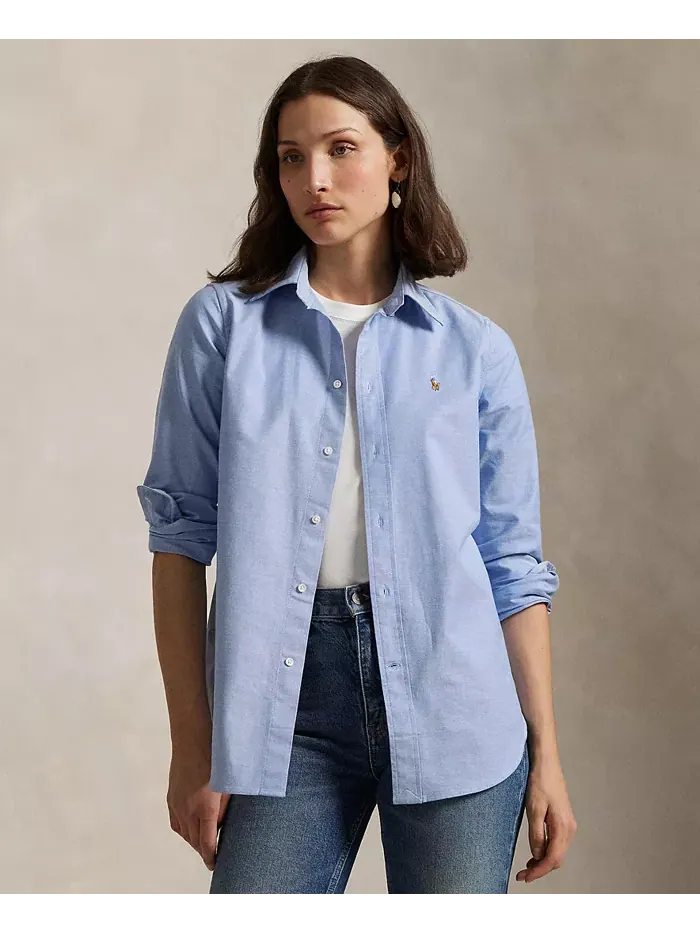 Женская облегающая рубашка Oxford с эластичной тканью Polo Ralph Lauren
