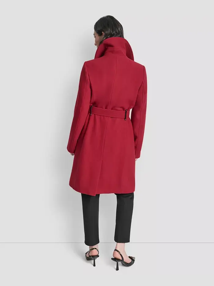 Пальто Petite с поясом и молнией спереди DKNY — изображение 8 из 8
