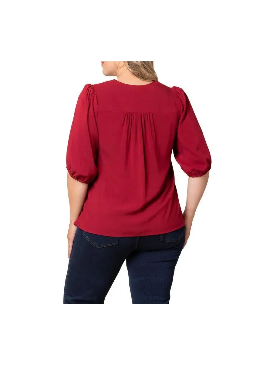 Блузка без рукавов Tacoma Trim Neckline Kiyonna — изображение 2 из 5, красный