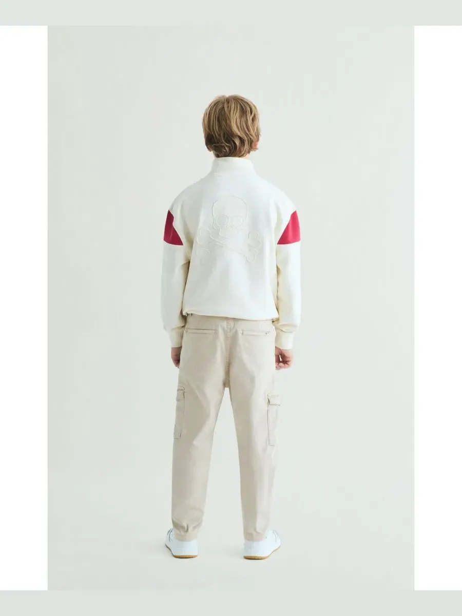 Брюки карго Slim Fit Scalpers — изображение 3 из 3, бежевый