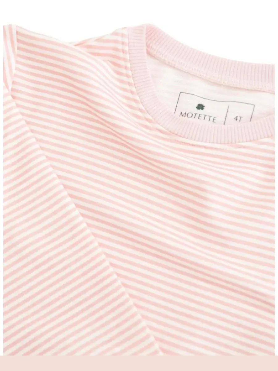 Комплект пижамы Bamboo Sweatsuit Peony Stripe Motette — изображение 7 из 7, розовый белый