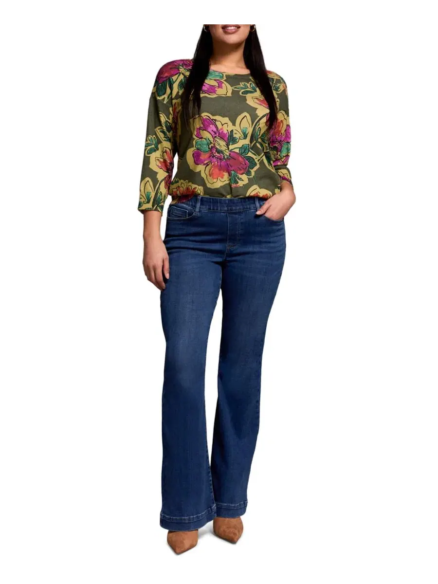 Джинсы клеш с высокой посадкой Audrey Boundless Stretch Denim TRIBAL — изображение 2 из 4, синий