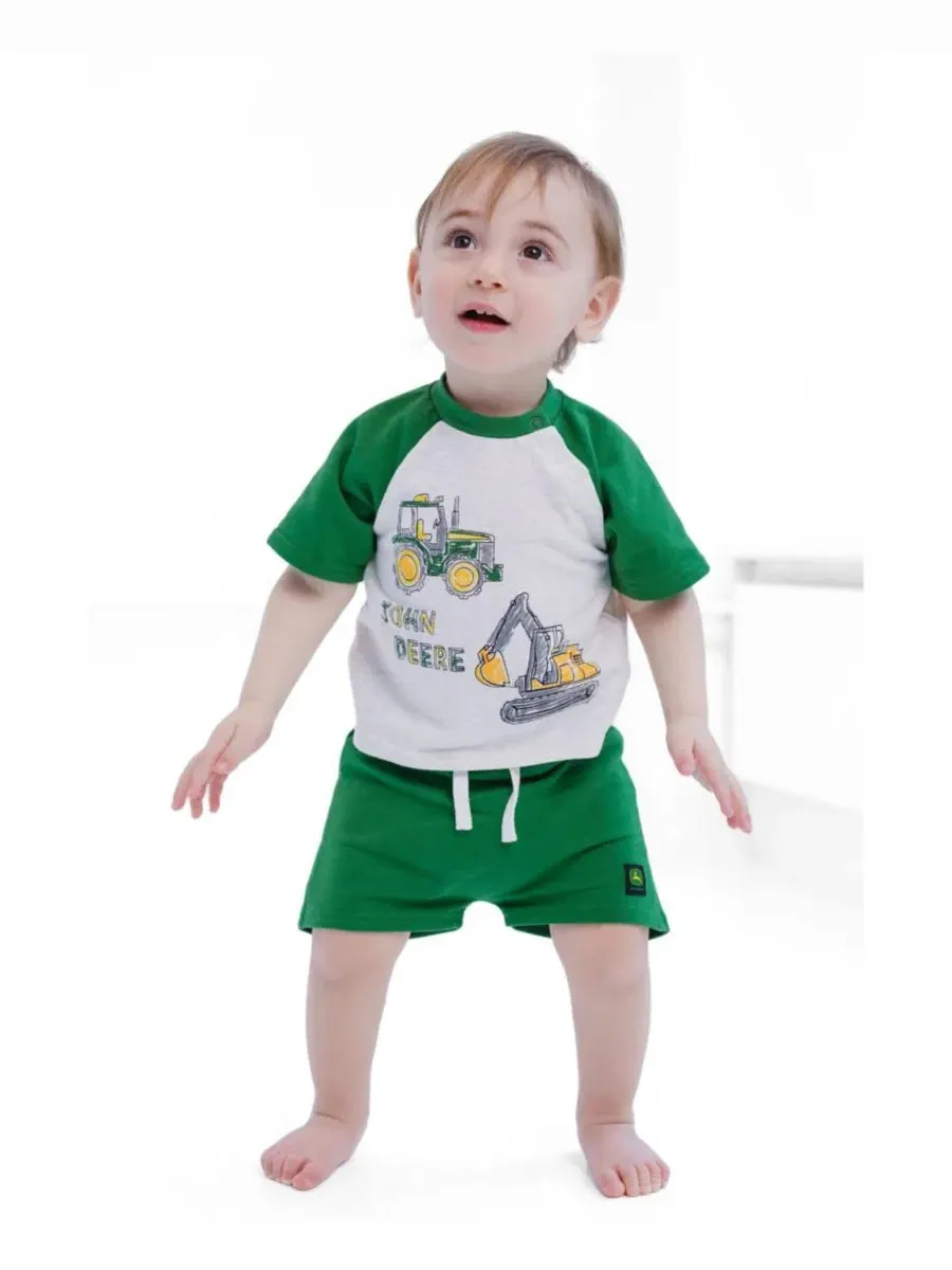 Комплект из футболки и шорт John Deere — изображение 2 из 3, зеленый
