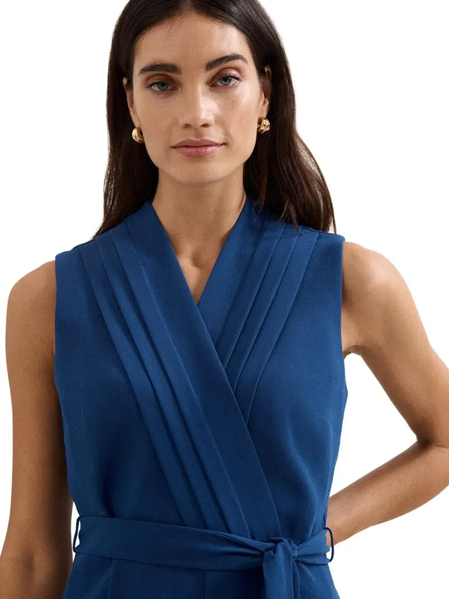 Комбинезон-платье без рукавов Maisley Pleated Cropped Phase Eight — изображение 4 из 6, синий