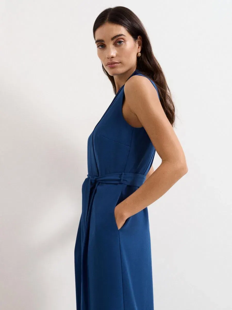 Комбинезон-платье без рукавов Maisley Pleated Cropped Phase Eight — изображение 5 из 6, синий