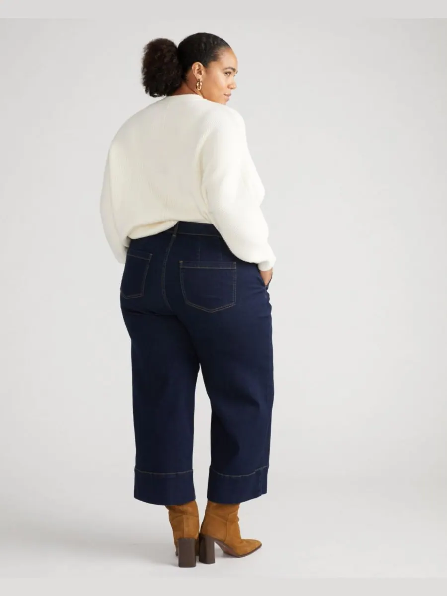 Женские укороченные джинсы Carol с высокой посадкой Universal Standard — изображение 5 из 5, темный индиго