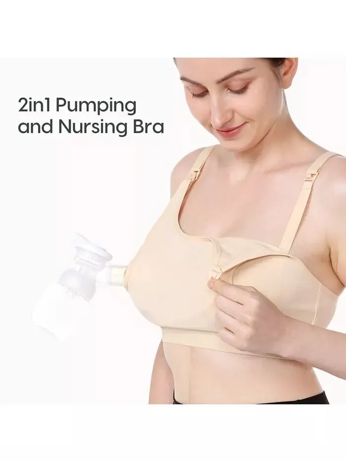 Бюстгальтер-качалка для беременных YN08 без рук Momcozy — изображение 5 из 8, светлый бежевый