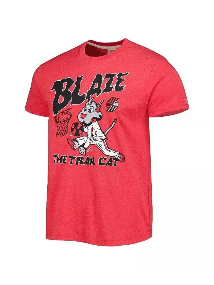 Мужская и женская красная футболка Portland Trail Blazers Team Mascot Tri-Blend Homage — изображение 3 из 3, красный