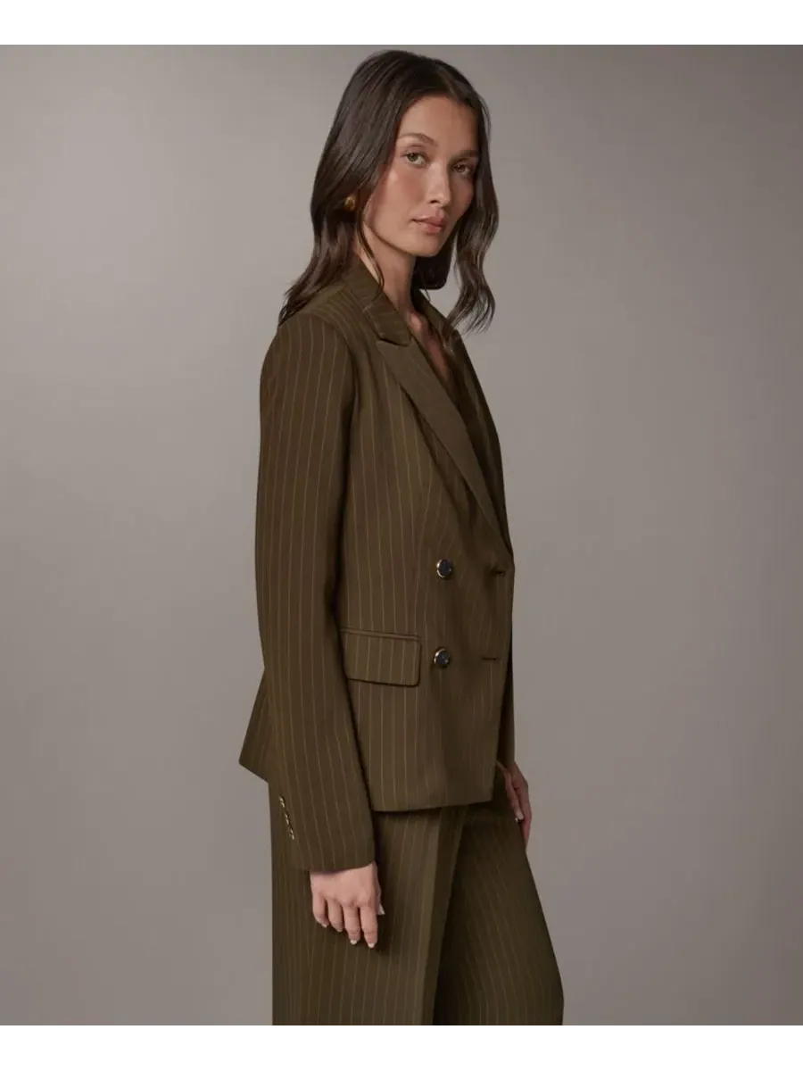 Женский пиджак с лацканами Donna Karan New York — изображение 3 из 13, оливковый